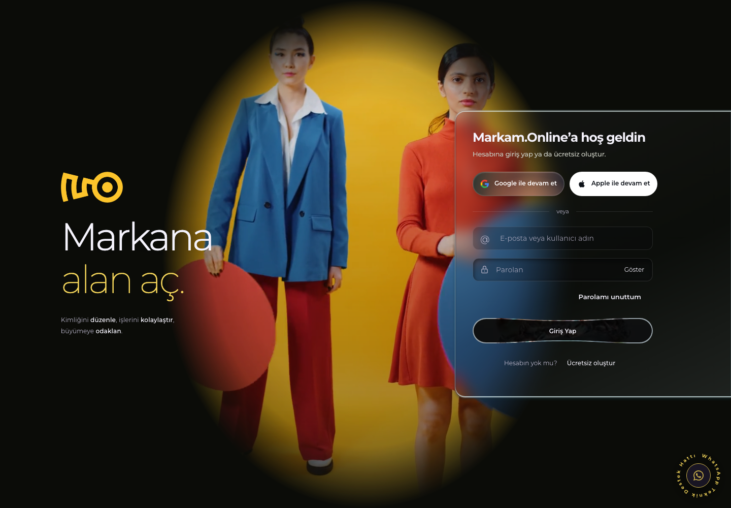 Markam.Online giriş ekranı